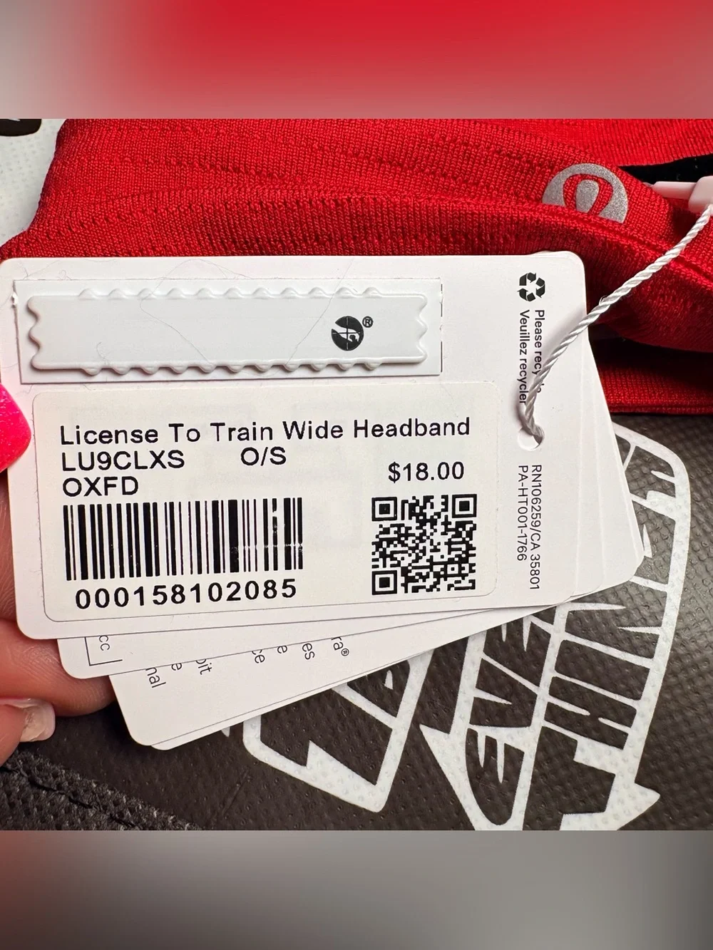 Lululemon License To Train Wide headband. NWT Oxford Red
